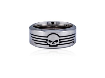 Ring Skull With Lines Band