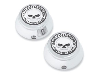Willie G Skull Swingarm Pivot Bolt Cover Kit - Chrome 42072-07