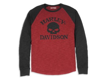 Langarmshirt Willie G Skull Schwarz / Rot
