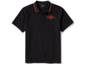 Poloshirt Solid Bar&Shield schwarz