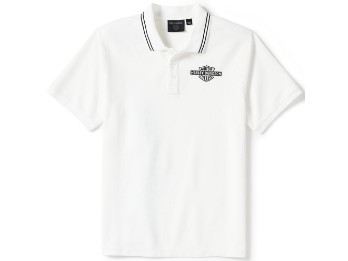 Poloshirt Solid Bar&Shield weiß