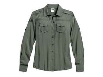 Bluse Military-Inspired Rayon