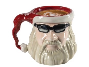 Keramiktasse Biker Santa Sculpted