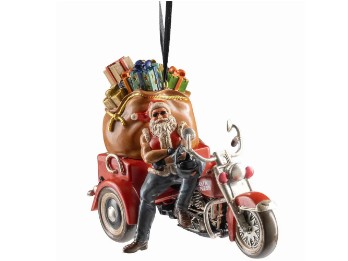 Christbaumschmuck Biker Santa