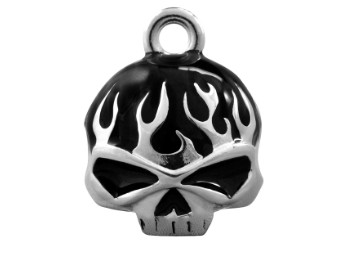 Bikerglocke Black Flames Skull 