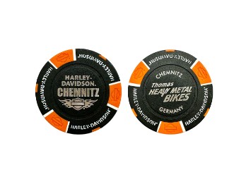Pokerchip H-D Chemnitz Schwarz/Orang