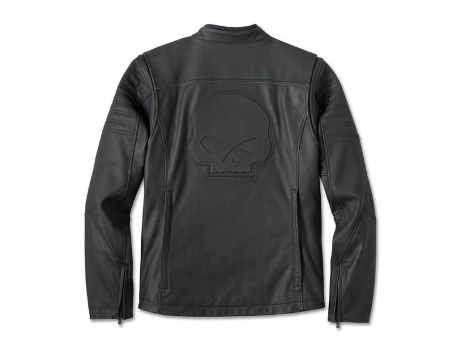 Willie G Skull Graphic – Motorrad-Lederjacke – schwarz