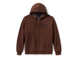 Plaid Lined - Zip Hoodie - braun