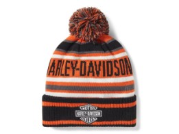 H-D® Stripe Pom - Mütze - orange/schwarz
