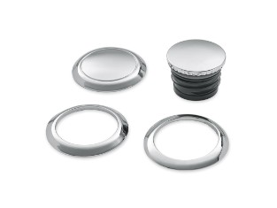 KIT AUS BÜNDIGEM KRAFTSTOFFTANKDECKEL UND LINKSSEITIGER TANKVERZIERUNG - CHROM