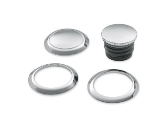 KIT AUS BÜNDIGEM KRAFTSTOFFTANKDECKEL UND LINKSSEITIGER TANKVERZIERUNG - CHROM