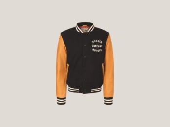 - College Motorradjacke - Blau/Braun