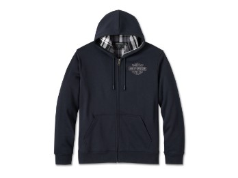 Bar & Shield – Zip-Hoodie – schwarz
