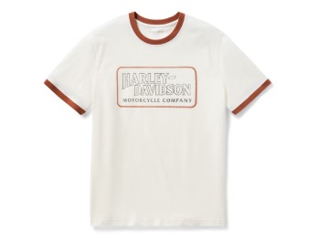 Vintage Drop H Ringer - T-Shirt - Weiß 