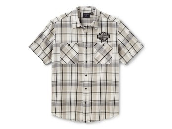 H-D® Essential Short - Hemd - Weiß/Grau