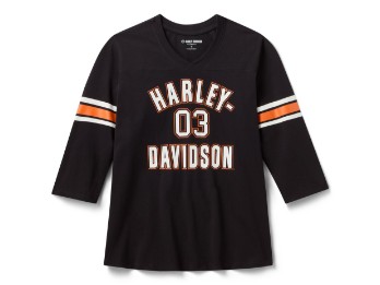 H-D® Essential - Shirt mit 3/4 Arm - Schwarz