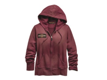 HOODIE-STUD ACCENT,L/S,KNT,RED