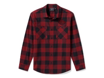 H-D® Essential Buffalo Check - Hemd - Schwarz/Rot 