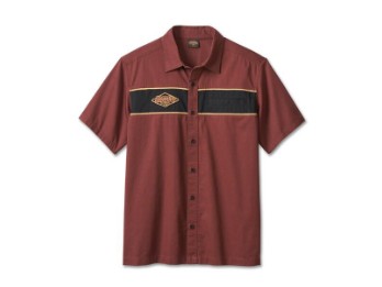 Shirt-120TH,Woven,Dark red