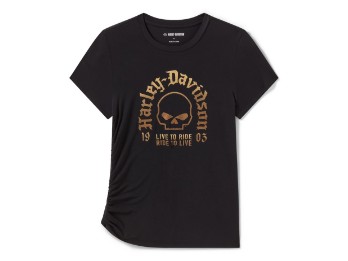 Willie G™ Skull Hi-Lo - T-Shirt - Schwarz 