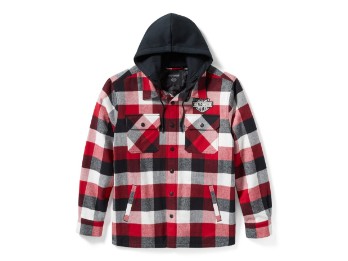 Traveler - Hemdjacke mit Kapuze - Rot  