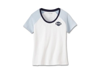 tee-Knit,white Colorblock