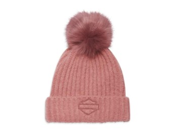 Hat-Knit,Pom,Pink