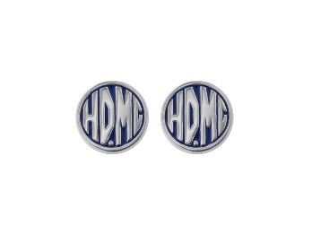 Blue Enamel HDMC Post Earrings