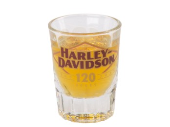 H-D 120TH ANNIVERSARY SHOT GLASS