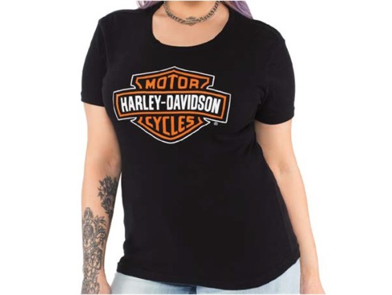 40290210-XS, B&S Orange on Black T-Shirt