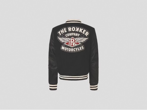 544296-L, College Jacket Black/White