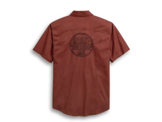 96123-20VM/000L, Shirt-Circle Logo,S/S,Wvn,Drk