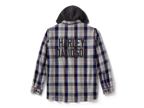96209-26VM/000L, Shirt-Woven,Hooded,Drk blue/LT