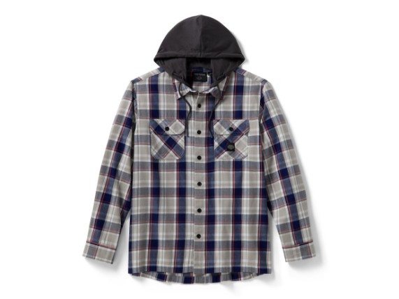 96209-26VM/000L, Shirt-Woven,Hooded,Drk blue/LT