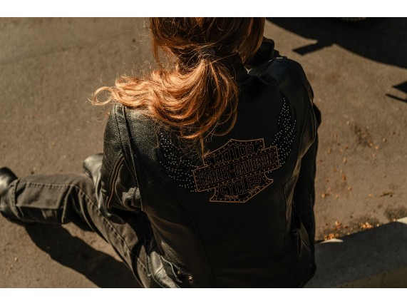 97003-26VW/000L, Jacket-Leather,Bling,black