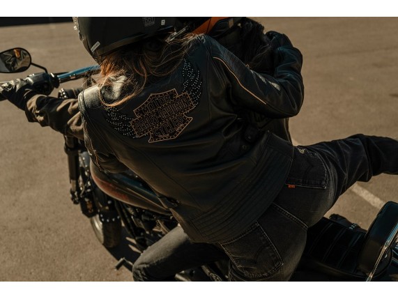 97003-26VW/000L, Jacket-Leather,Bling,black