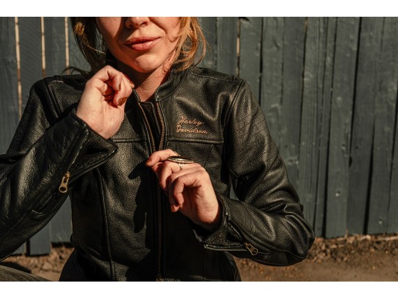 97003-26VW/000L, Jacket-Leather,Bling,black
