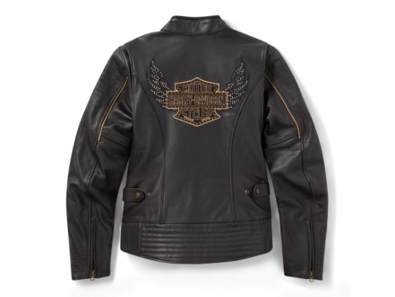 97003-26VW/000L, Jacket-Leather,Bling,black