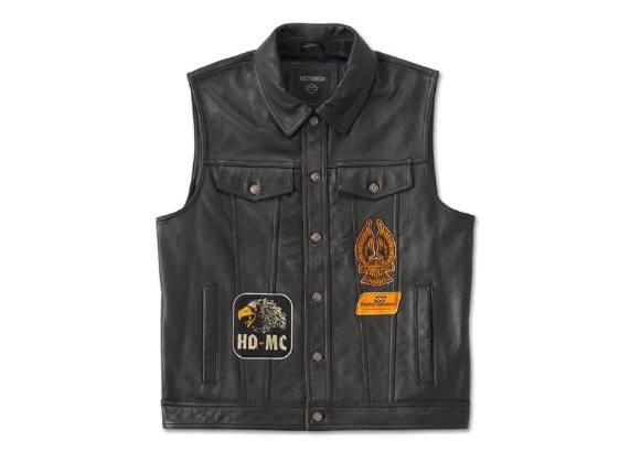 97031-24VM/000L, Vest-Leather,black
