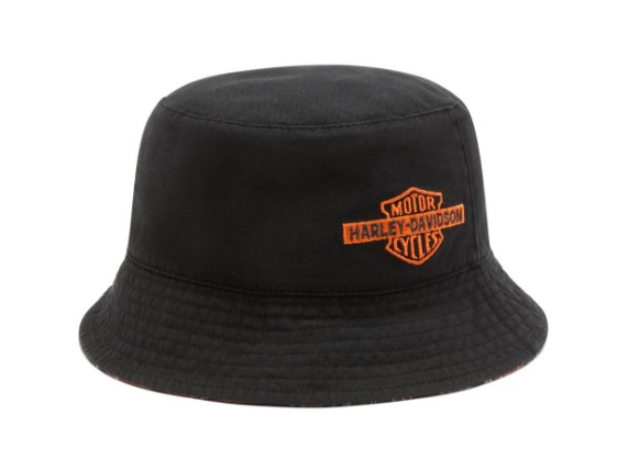 97608-26VX/000L, Hat-Bucket,Woven,black Print