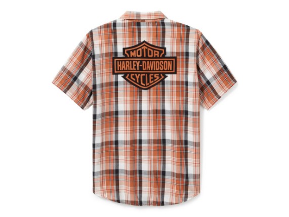 99257-25VM/000M, Shirt-Woven,orange/tan Plaid