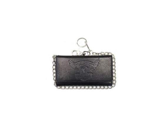 EE9014L-BLACK, Eagle Embossed Biker Trifold