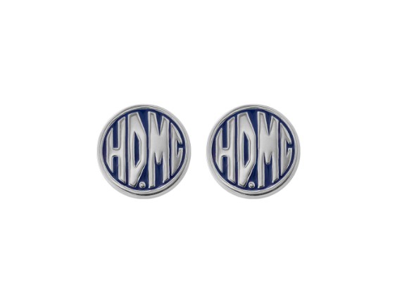 HDE0490, Blue Enamel HDMC Post Earrings