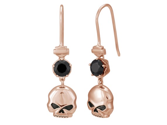 HDE0518, Rose Gold Skull & Stone Drop Earring