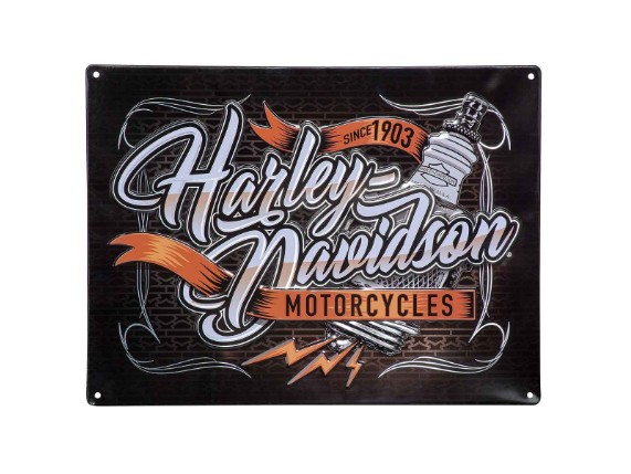 HDL-15532, H-D Spark Pulg Tin Sign