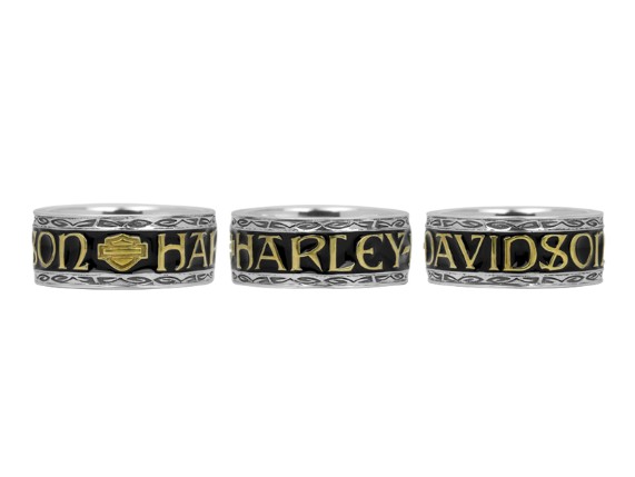 HDR0242-13, Mens Script Ring with Gold