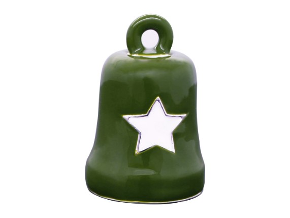 HRB076, Green & White Star Ride Bell