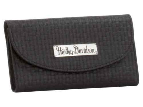 ZWL9872-BLACK, Basket Weave Wallet