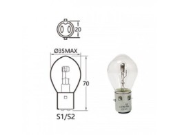 Hauptscheinwerferlampe 12V25/25W, B ilux, Ba20d Ø=35x70 mm