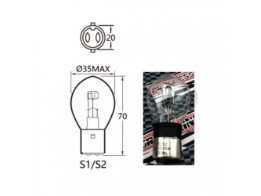 Hauptscheinwerferlampe 12V35/35W, B ilux, Ba20d Ø=35x70 mm, E
